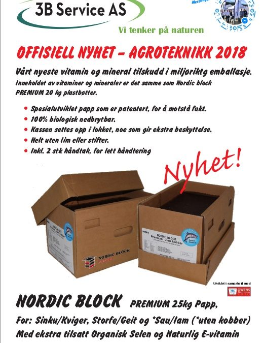 Nordic block PREMIUM 25kg papp er offisiell nyhet 2018.